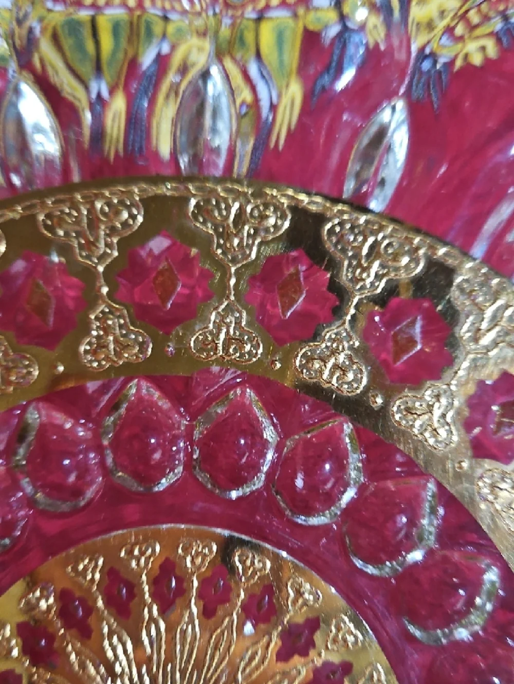 VTG Culver Valencia Glass & 22k Gold Filigree Serving Platter/Cake Plate